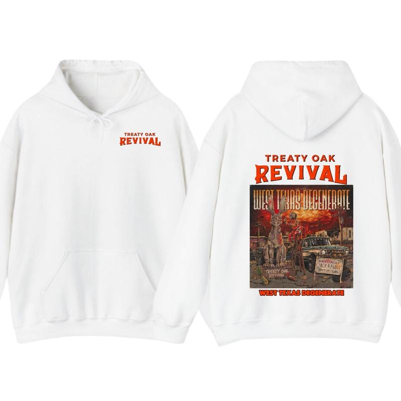 Neuerscheinung: Treaty Oak Revival West Texas Degenerate Hoodie – Country-Rock-Grafik-Hoodies, Western-Vintage-Cowboy-Musik-Sweatshirt, Retro-Band-Merchandise, perfektes Geschenk für Musikliebhaber 