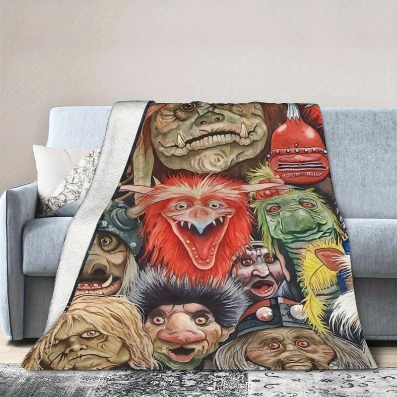 Labyrinth-Filmdecke aus Flanell, Jareth Goblin King-Design, ultraweich, für jede Jahreszeit geeignet, Geschenk für Fans, Couch, Bett, Büro, Reisen, Fantasy-Dekoration