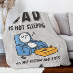 【Father's Day】Funny Birthday Gift for Dad Husband, Dad Is Not Sleeping Flannel Blanket, Fathers Day Dads Gifts From Daughter Son, Super Soft Throws Blanket for Couch and Napping