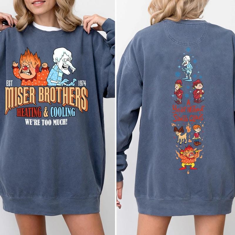 Vintage Sweatshirt „Ein Jahr ohne Weihnachtsmann“, Miser Brothers Shirt, Retro-Weihnachtshoodie, Snow Miser Heat Miser Sweatshirt, Heating and Cooling Miser Shirt 