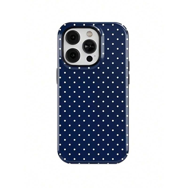 Pink polka dot iPhone case, pink, black