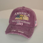 US 250th Anniversary Embroidered Baseball Cap, UPF 50+ Sun Protection Commemorative Hat