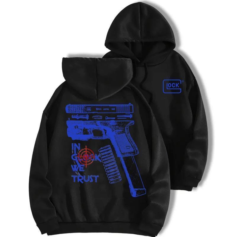 Unisex "In Glock We Trust" Multicolor Graphic Hoodie