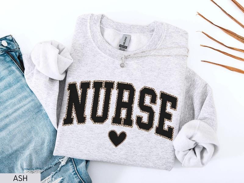 Nurse Sweatshirt, Leopard Nurse Shirt, RN Sweatshirt, Nurse Sweater, Nurse Graduation Gift