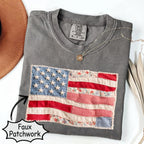 Memorial Day T-shirt American Eagle Independence Day 250 Years 1776 2026 Comfort Colors Retro American Flag Shirt, Faux Patchwork, Digital Print, vinyl ink