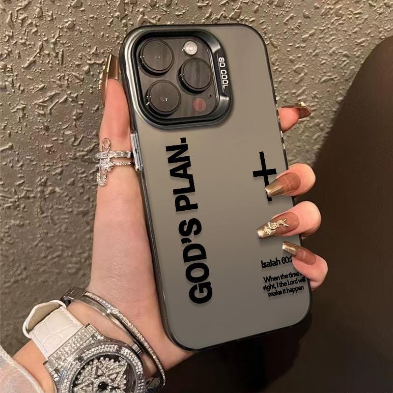 God's Plan Phone Case Cross Pattern Religious Art Fashion TPU Laser Craft Anti-Drop Case for iPhone 17 16 15 14 13 12 11 Samsung Galaxy S25 S24 S23 S22