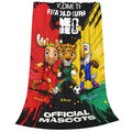 FIFA World Cup 2026 Mascot Fleece Blanket – Clutch, Zayu & Maple Ultra-Soft Soccer Fan Throw for Couch, Bed & Home Decor