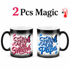 "Feliz Dia Papa" Color Changing Mug |   Regalo Para Papá Secret Heat Reveal Magic Coffee Cup, Best Spanish Father's Day Gift for Dad Father in Law from Daughter Son, 11oz Heat Sensitive Ceramic Drinkware