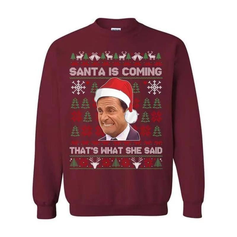Michael Scott „That's What She Said“-Weihnachts-T-Shirt, lustiges „The Office“-Weihnachts-Sweatshirt, hässlicher Weihnachts-Hoodie, Geschenk für Männer &amp; 