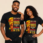 Juneteenth 1865 Freedom Day Graphic T-Shirt, Trendy Printed T-Shirts for Men & Women, Black History Celebration Tee, Cute Tops & Women's Printed Tees, Cultural Heritage Print, Loose Fit Cotton Unisex Shirt