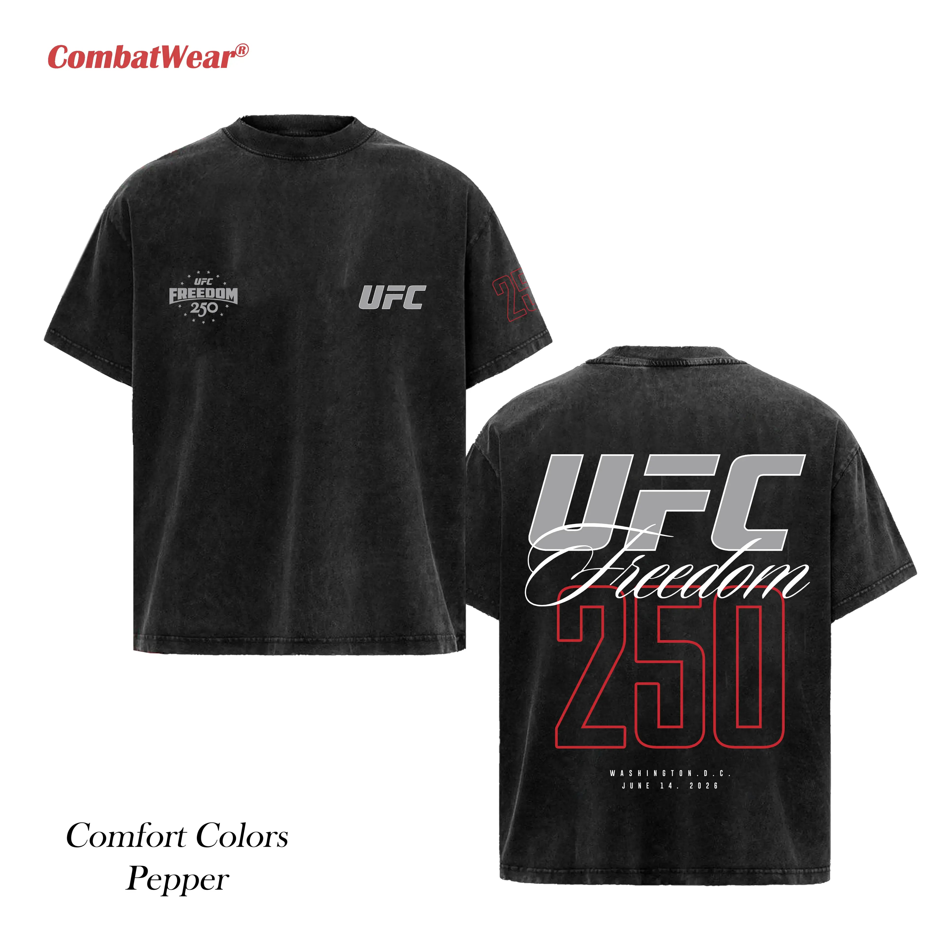 UFC Freedom 250 Vintage Graphic T-Shirt - Patriotic MMA Football Shirt for June 14 2026 Fans