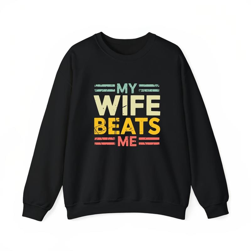 „Meine Frau schlägt mich“-Shirt, lustiges Pärchen-T-Shirt, witziges Geschenk für ihn, Muttertags-Shirt, Unisex-T-Shirt 