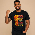 Juneteenth 1865 Freedom Day Graphic T-Shirt, Trendy Printed T-Shirts for Men & Women, Black History Celebration Tee, Cute Tops & Women's Printed Tees, Cultural Heritage Print, Loose Fit Cotton Unisex Shirt