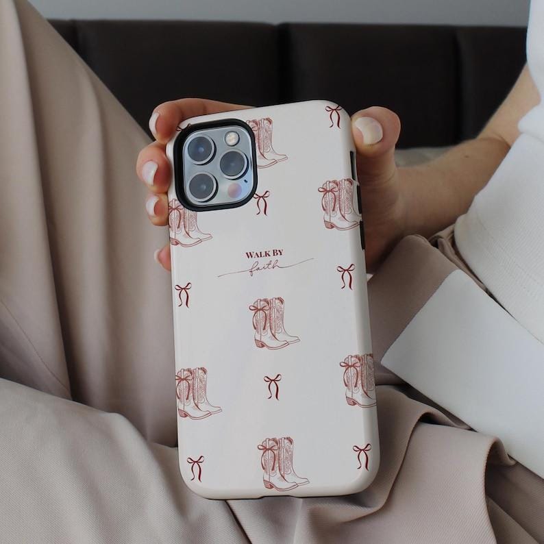 Walk By Faith Western Boots Phone Case