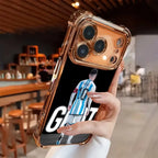 Electroplated Transparent Airbag Case for iPhone 17–11 – Anti-Drop Football Player Phone Cover