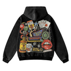 Retro Treaty Oak Revival Western Hoodie, 100 % reine Baumwolle, dick, strapazierfähig, lockere Passform, Vintage-Bar-Cowboy-Grafik, Hoodie für Rockmusik-Fans, Frühling und Herbst 