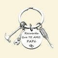 Stainless Steel "Recuerda Que Te Amo Papa" Spanish Phrase Keychain, Father's Day Gift Ideas for Dad, Men's Fashion Car Accessory, Stainless Steel Keychain, Fathers Day Gift Ideas