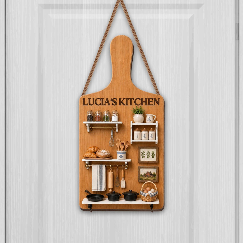 My Kitchen, Personalized Custom Shaped Wood Sign, Gift For Mom - 2