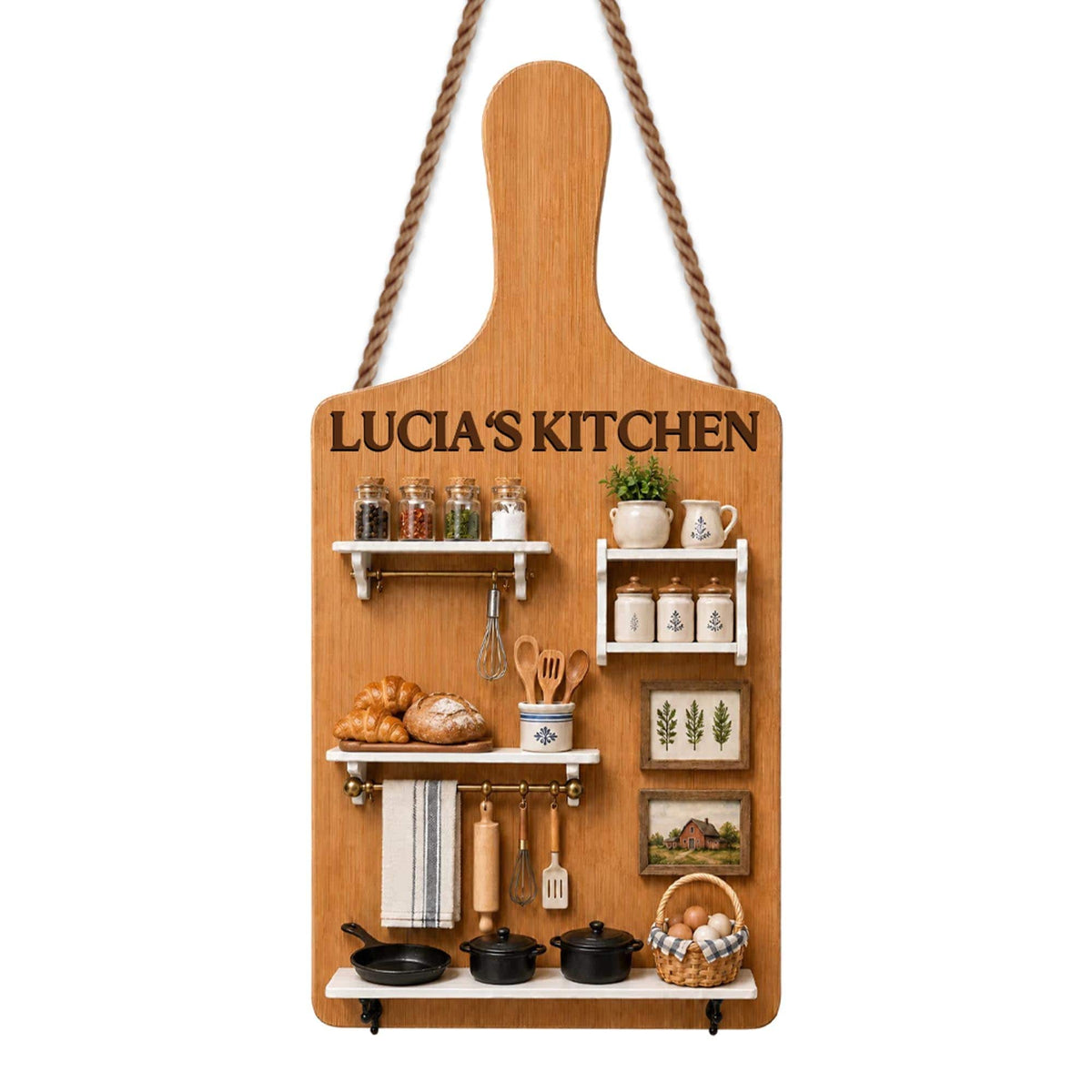 My Kitchen, Personalized Custom Shaped Wood Sign, Gift For Mom - 7