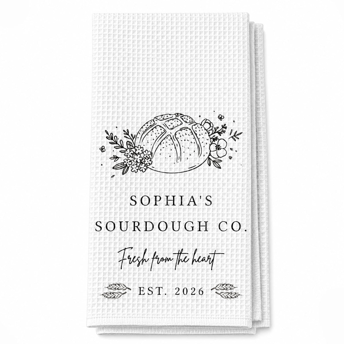 Sourdough Co Fresh From The Heart, Personalized Kitchen Towel, Baker Gift - 10