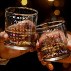 Married Custom Calendar, Personalized Whiskey Glass, Gift for Couples - 3