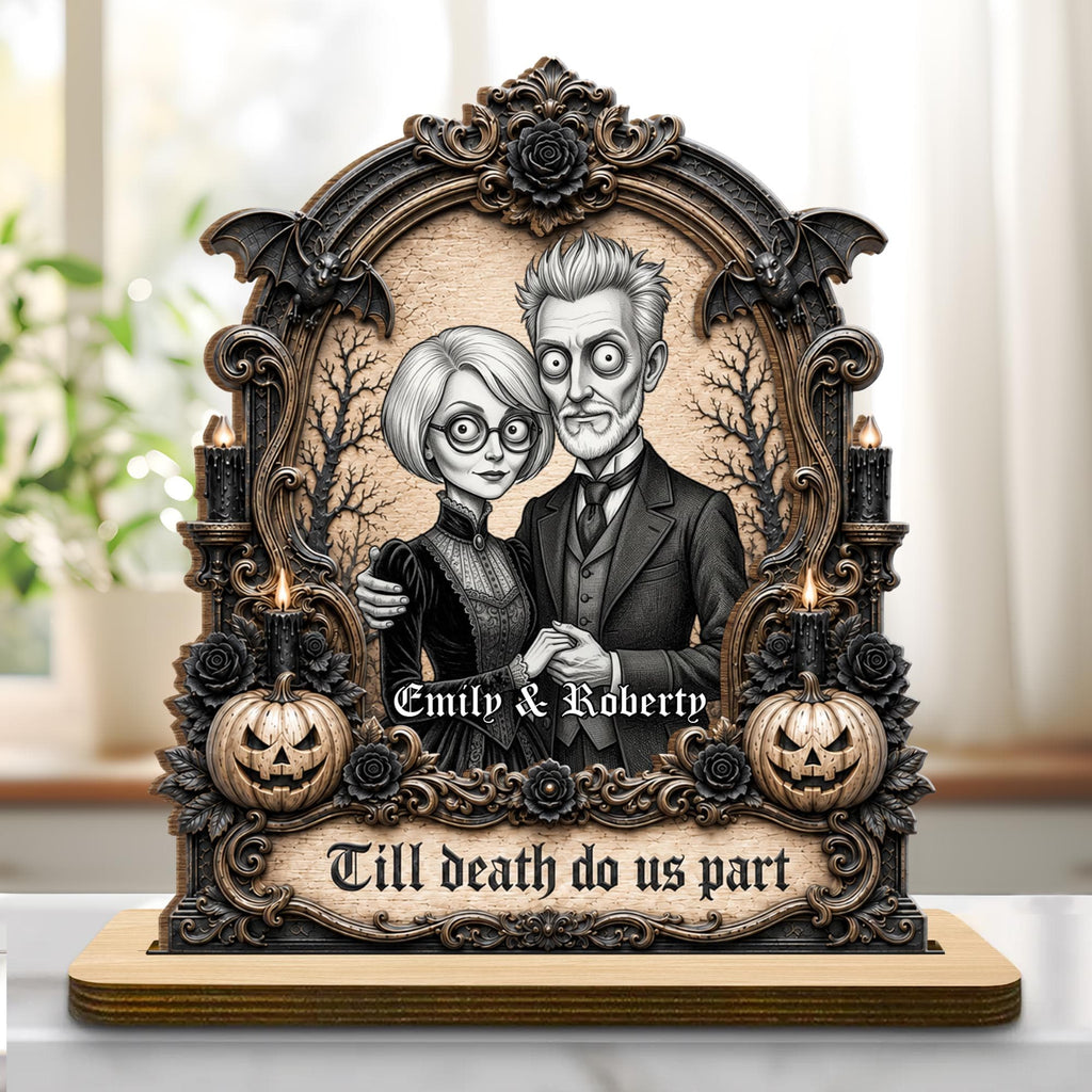 Till Death Do Us Part, Personalized Wood Plaque, Gift For Couples - 1