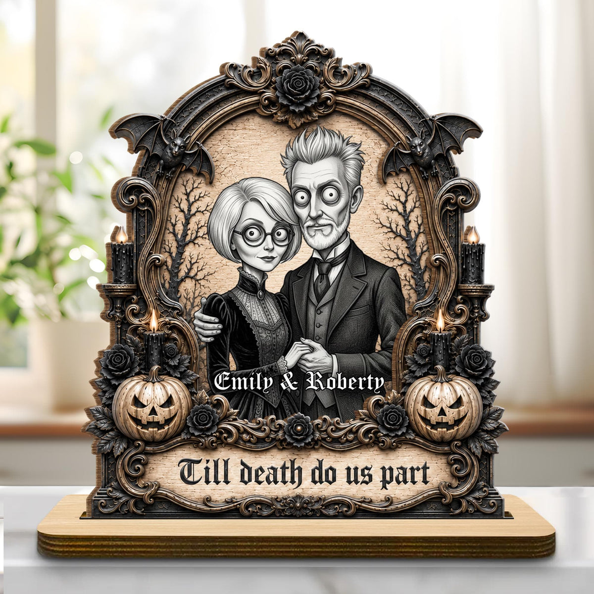 Till Death Do Us Part, Personalized Wood Plaque, Gift For Couples - 1