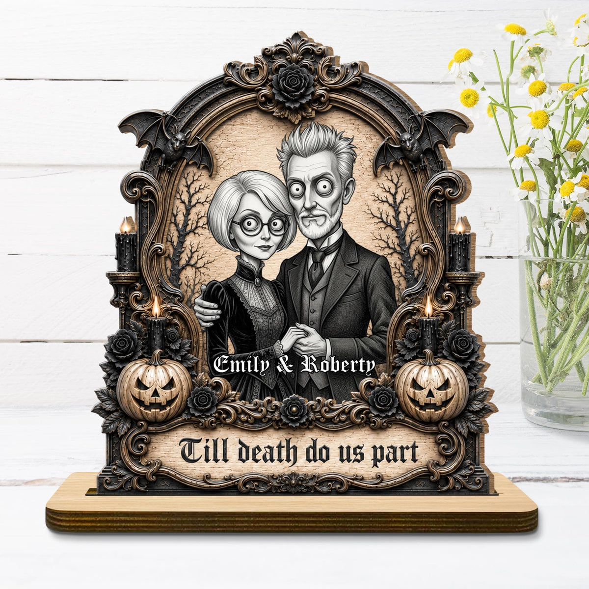Till Death Do Us Part, Personalized Wood Plaque, Gift For Couples - 2