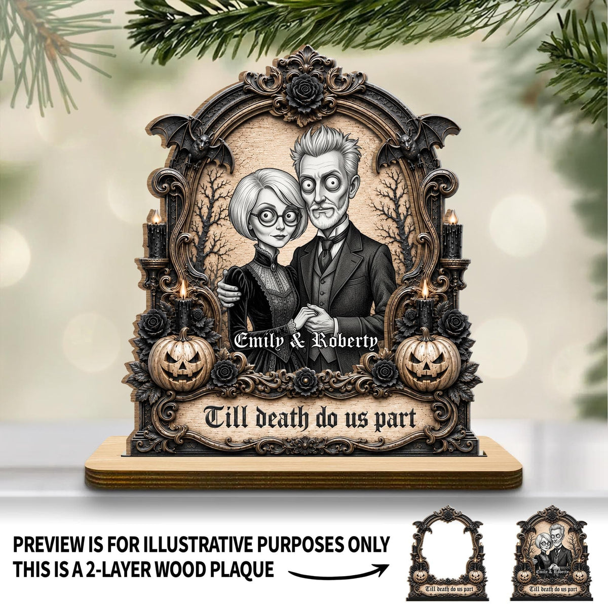 Till Death Do Us Part, Personalized Wood Plaque, Gift For Couples - 7