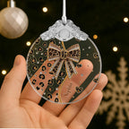 A Touch Of Wild Elegance, Personalized Glass Ornament, Gift For Her - 3