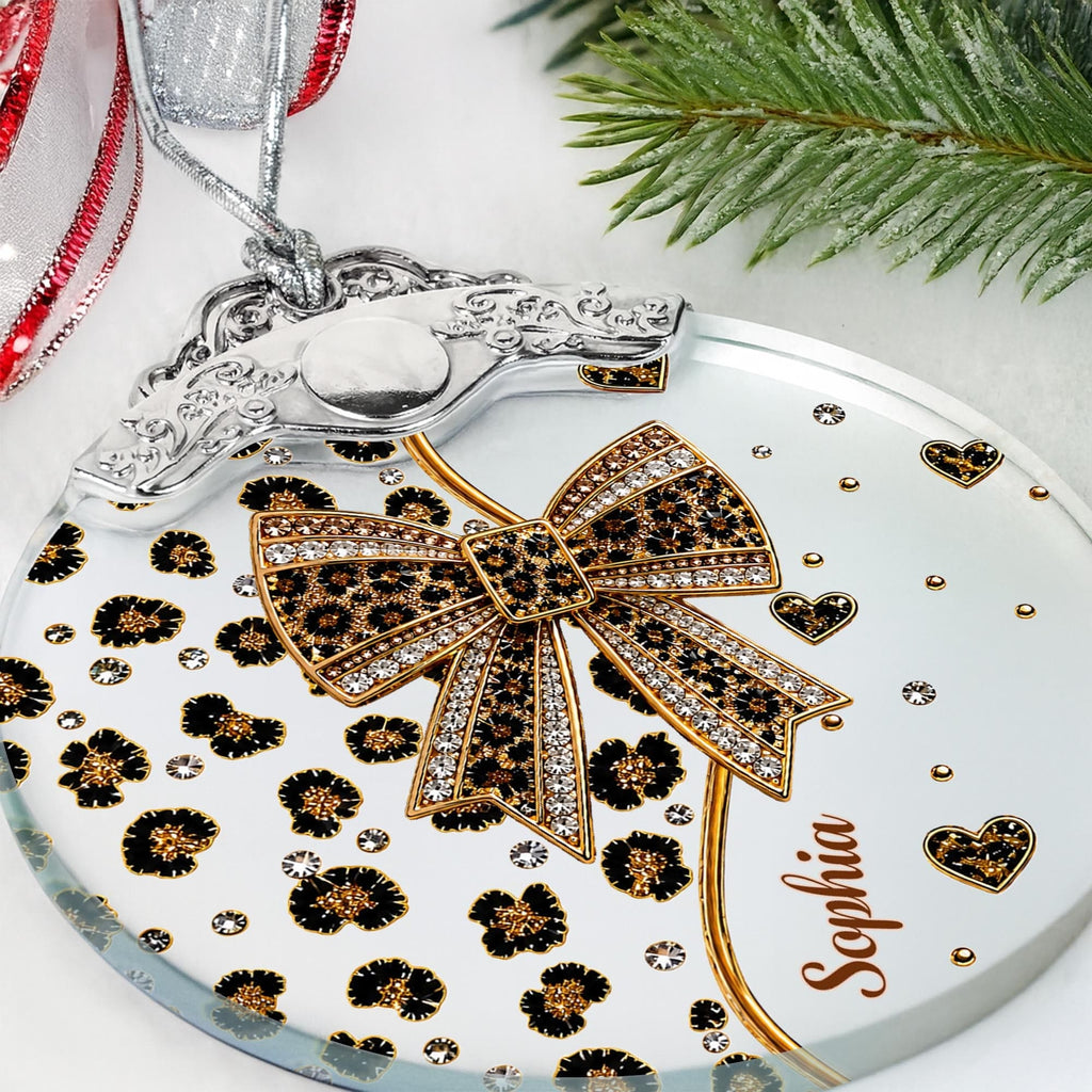 A Touch Of Wild Elegance, Personalized Glass Ornament, Gift For Her - 6