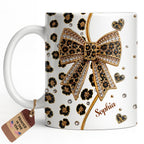 Elegant Leopard Print Bow, Coffee Mug, Gift For Wife and Fashion Lovers - 14
