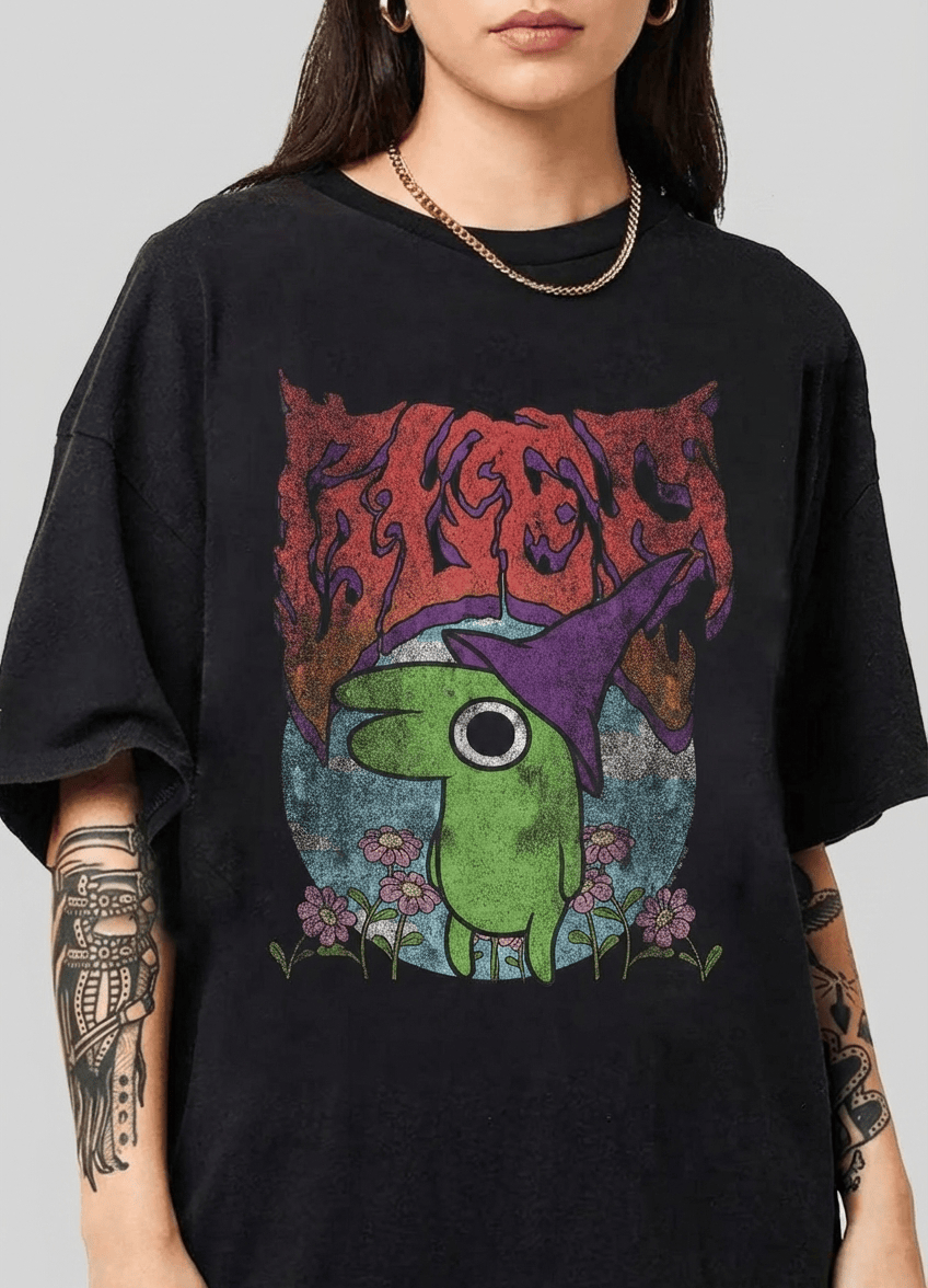 Smiling Friends Glep Vintage Heavy Metal Flowers Cartoon T-Shirt Sweatshirt Hoodie 