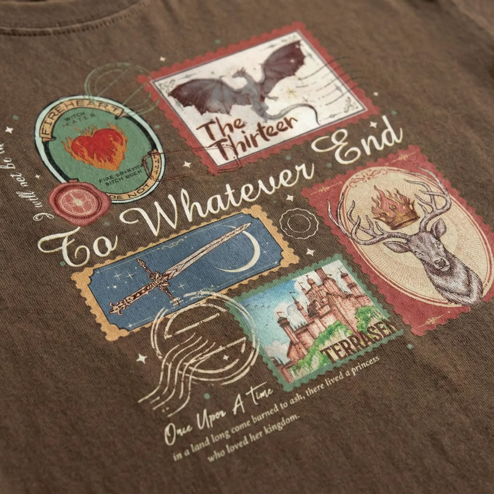 Throne of Glass Vintage Tee – Terrasen Book Stamp Shirt