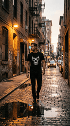 Men's fully printed short-sleeved T-shirt
