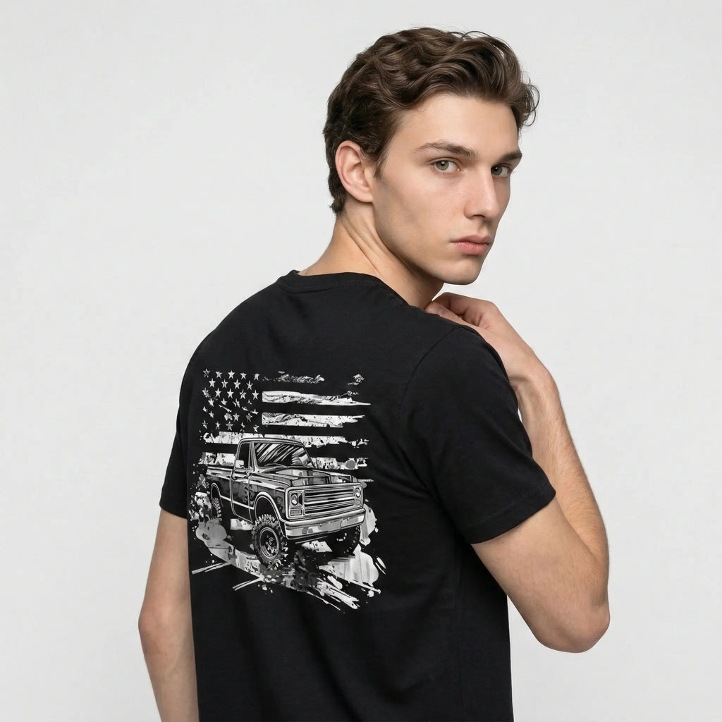 American Flag Chevy Truck Tee/Sweatshirt/Hoodie