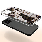 Almagems Custom Mystical Black Cat Mosaic Phone Case - Personalized Clear Slim Protective Cover for iPhone & Samsung - Gift for Cat Lovers - 7