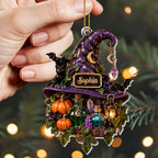 Magical Halloween Night, Personalized Acrylic Ornament, Gift For Witch Lovers - 4