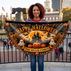 Happy Halloween Our Family, Personalized Fan Flag, Gift For Families - 2