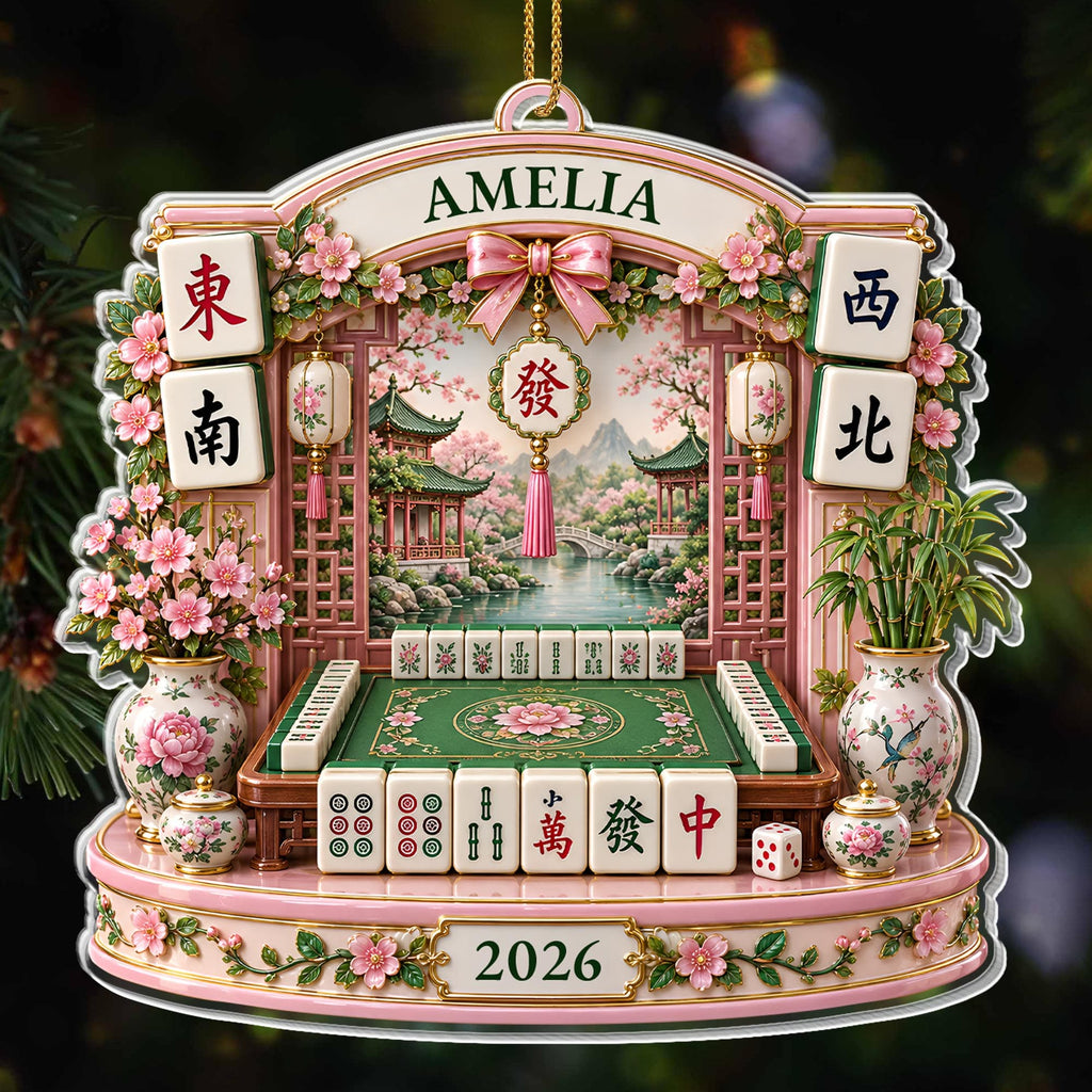 A Life Of Luck Mahjong Table, Acrylic Ornament, Gift For Mahjong Lovers - 7