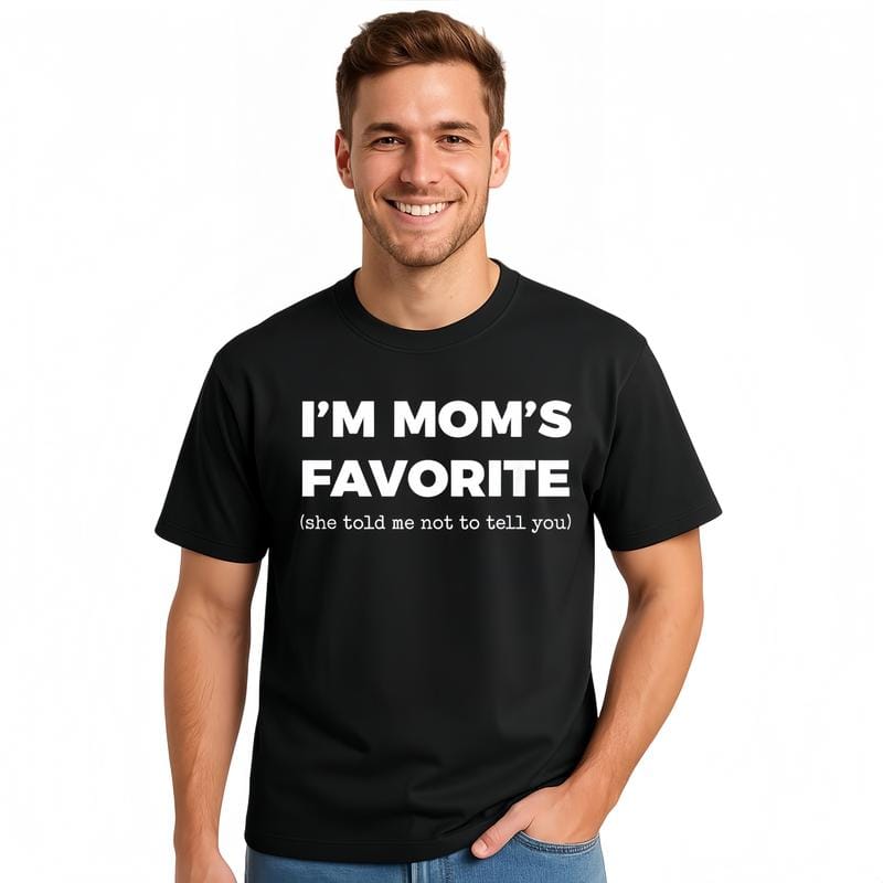 Lustiges Baumwoll-T-Shirt „Mamas Lieblingssohn/Tochter – Ich bin Mamas Lieblingssohn/Tochter“ – Golfgeschenk für Damen und Herren, Sommerkleidung 