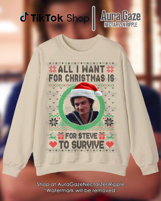 Alles, was ich mir zu Weihnachten wünsche, ist Steve Harrington Unisex-Sweatshirt für Fans, Stranger Thing Steve Harrington Retro Bootleg Shirt, Weihnachts-Celebrity-Crush 