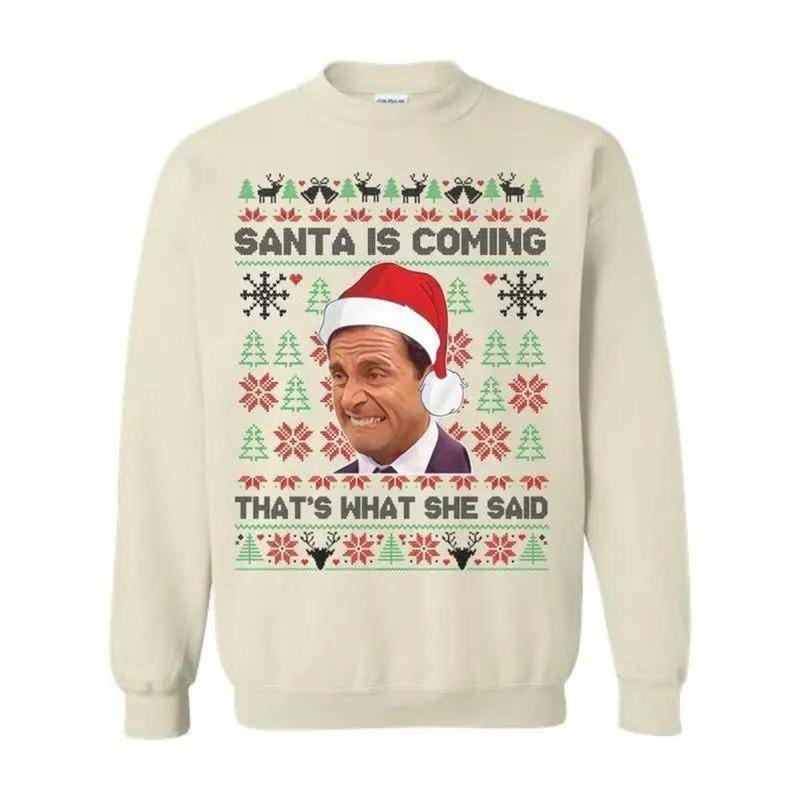 Michael Scott „That's What She Said“-Weihnachts-T-Shirt, lustiges „The Office“-Weihnachts-Sweatshirt, hässlicher Weihnachts-Hoodie, Geschenk für Männer &amp; 