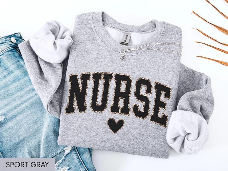 Nurse Sweatshirt, Leopard Nurse Shirt, RN Sweatshirt, Nurse Sweater, Nurse Graduation Gift