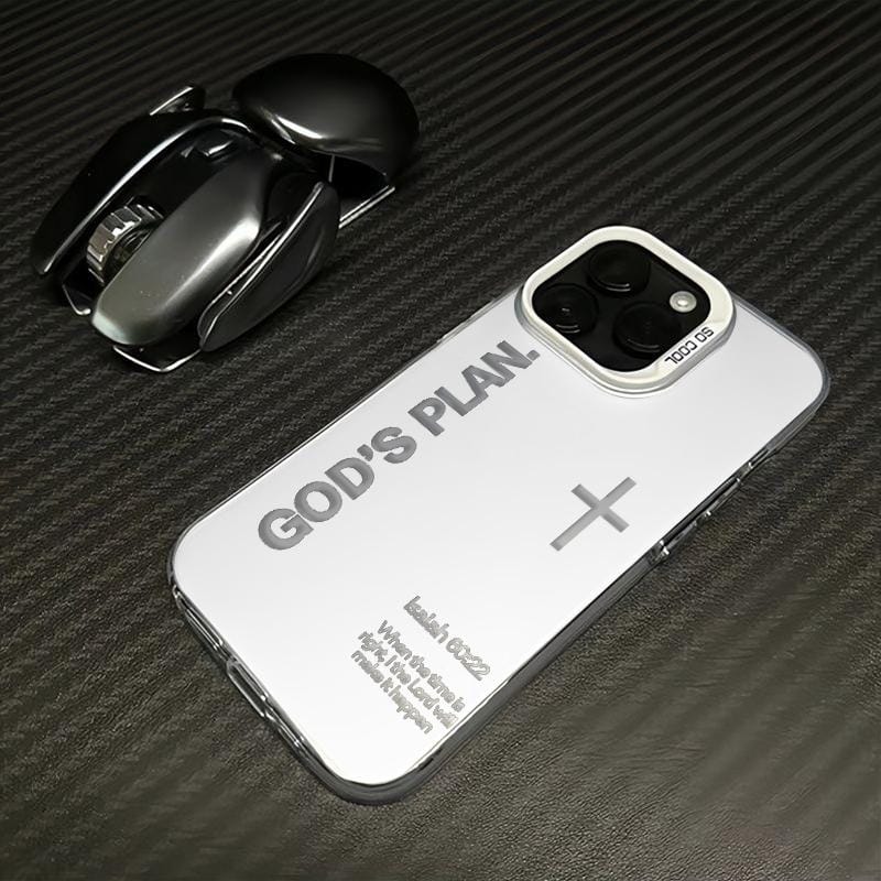 God's Plan Phone Case Cross Pattern Religious Art Fashion TPU Laser Craft Anti-Drop Case for iPhone 17 16 15 14 13 12 11 Samsung Galaxy S25 S24 S23 S22