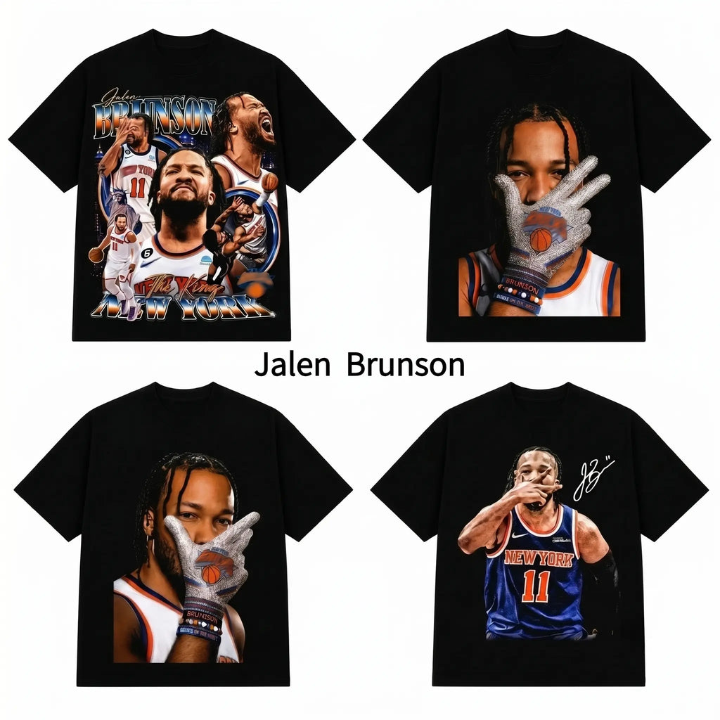 Jalen Brunson "Brunson Burner" Vintage Graphic T-Shirt - Retro Knicks Streetwear Tee for Basketball Fans