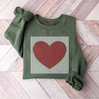 Retro Valentines Heart Sweatshirt – cute love design for women, moms, and teachers; cozy Valentine shirt perfect for spreading sweet holiday vibes.
