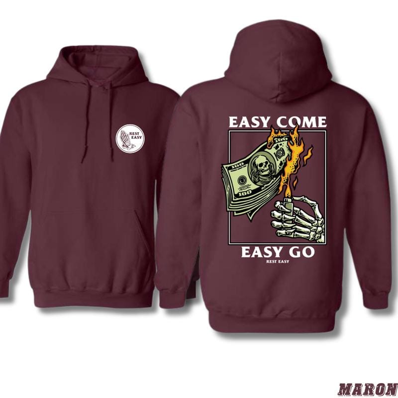 Rest Easy T-Shirt / Sweatshirt / Hoodie – Easy Come Easy Go Skelett-Design 