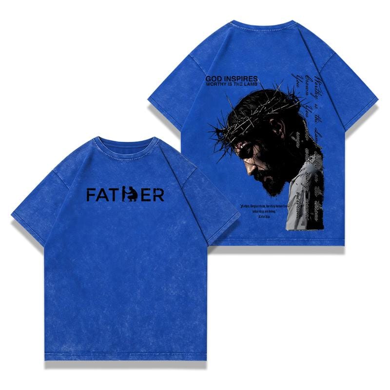 FATHER , FORGIVE THEM Vintage Jesus Christian Oversized T-Shirt / Tank Top / Hoodies, God Inspires Faith Graphic Tee, Religious Streetwear, Gospel Worship Shirt, Gift for Believers