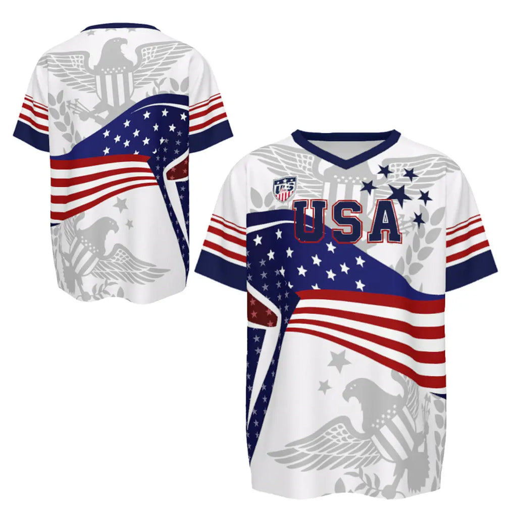 ️V-Neck USA Bald Eagle Graphic Soccer Jersey, 2026 USA Fans Jersey, Gift for Soccer Fans, America Soccer Jersey for Player